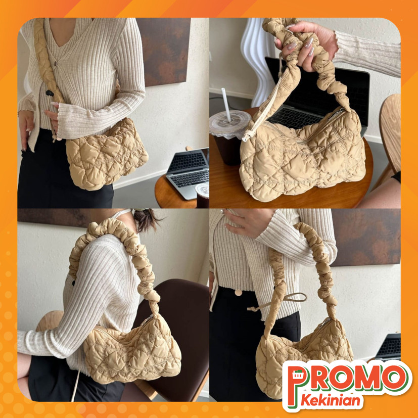อินเทรนด์ - T6153 Fluffy Shoulder Satchel / Puffy Shoulder Bag / Adjustable Puffy Shoulder Bag / Puf