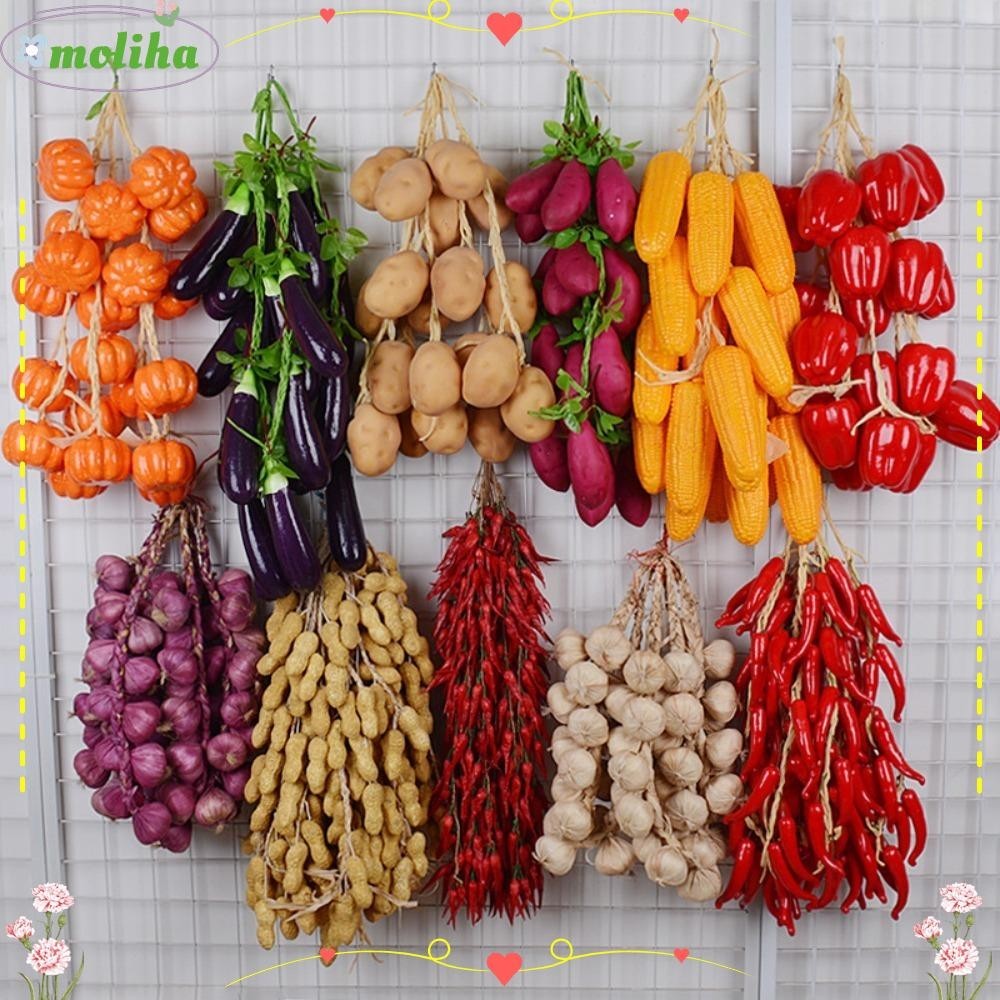 Moliha ผักปลอม โฟมจําลอง ข้าวโพดปลอม หลากสี สําหรับแขวนตกแต่งบ้าน ห้องครัว