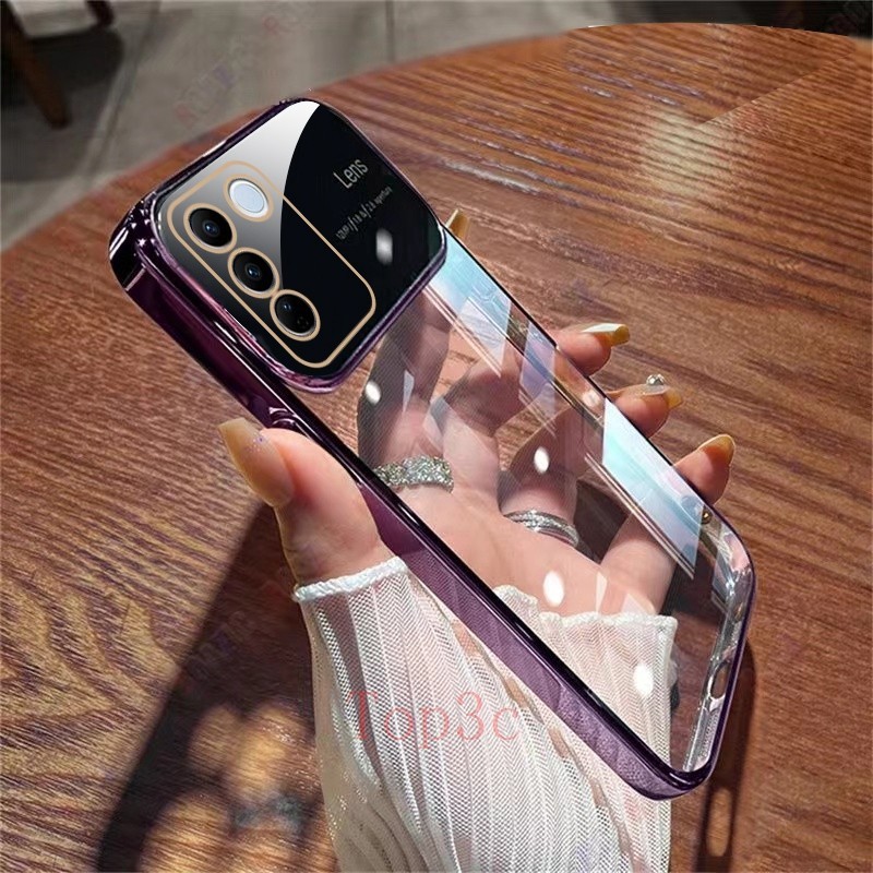 เคส Vivo V27 5G V29 5G V27E V20 SE V21E Y73 V21 5G V9 Y85 V23E 5G V25E V25 V23 5G กรณีป้องกันโทรศัพท์โปร่งใส DSC