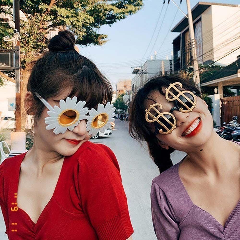 LLLABY แว่นตาดอกไม้, Sun Flower Shape กรอบใหญ่ Daisy Shades, อินเทรนด์ถ่ายภาพ Props แว่นตาตกแต่ง - รูปที่ 3