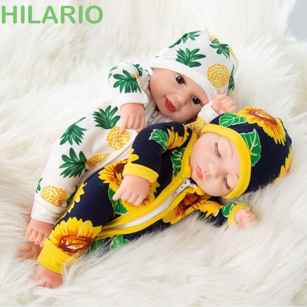 Hilario ตุ๊กตาเด็กทารกแรกเกิด ซิลิโคนนิ่ม สัมผัสนุ่ม เต็มตัว เสื้อผ้าหลากสี 30 ซม. ซิลิโคน ตุ๊กตาเด็กแรกเกิด ของเล่นเด็ก
