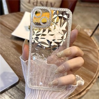 เคสโทรศัพท์มือถือแบบนิ่ม TPU ใส กันกระแทก ประดับเพชรเทียม 3D สําหรับ IPhone 15 14 13 12 11 Pro Max 14plus 15plus