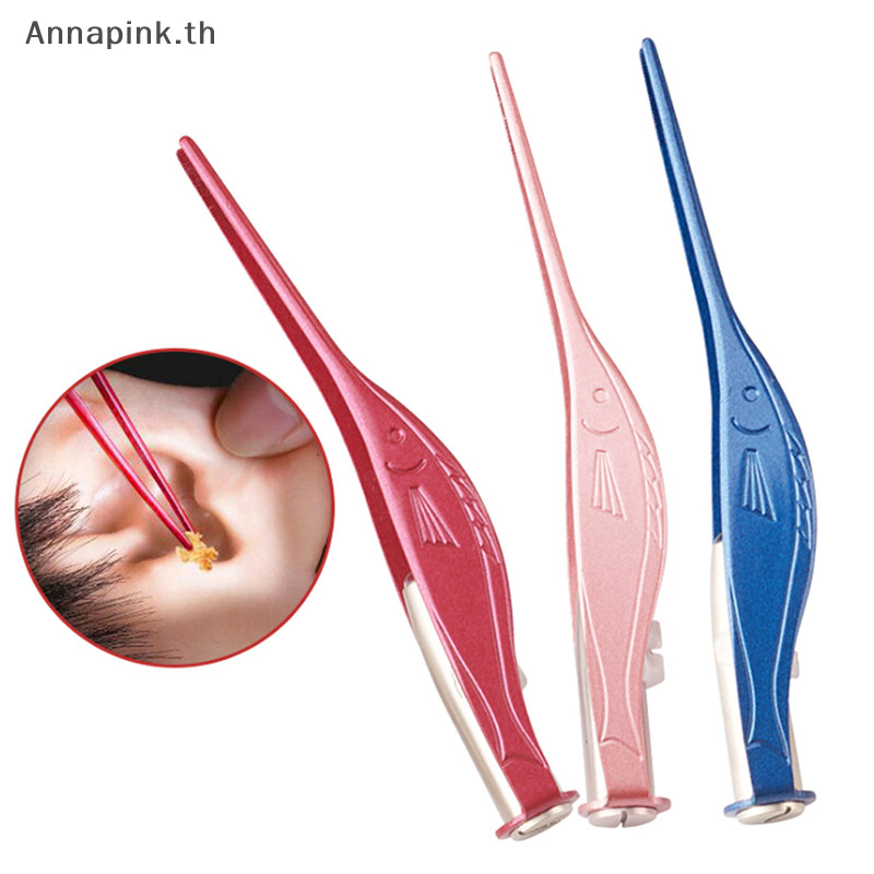 Annapink.th Ear Pick Wax Remover ทําความสะอาด Curette พร้อมไฟฉาย LED Light Earpick Tool EN