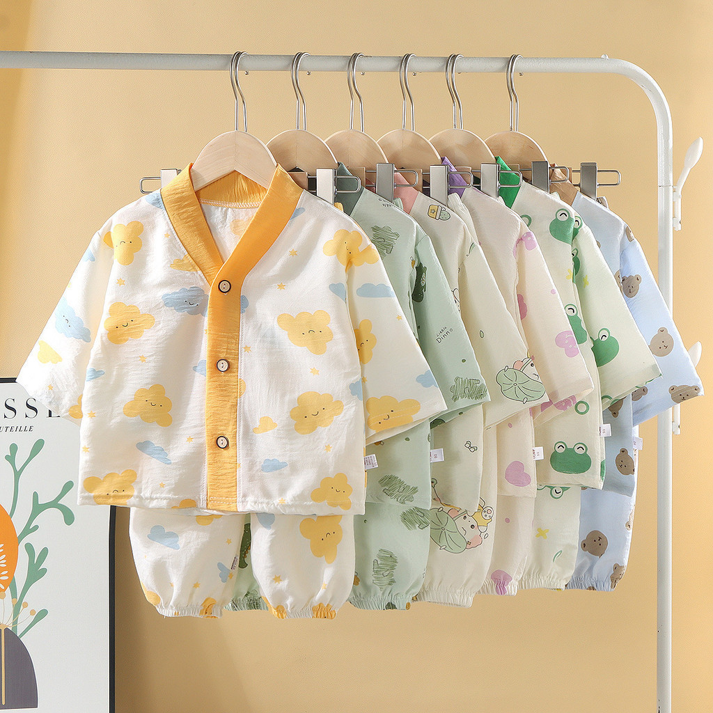 [ZY] 60-160 ซม. พร้อมสต็อก เสื้อคาร์ดิแกนเด็ก ผ้าโปร่งนุ่ม ชุดเด็ก ชุดโฮมแวร์สุดเท่ ชุดนอนลําลอง ชุดนอนเด็ก เสื้อผ้าเด็ก เวอร์ชั่นเกาหลี เทศกาลสงกรานต์ Songkran