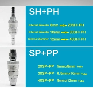 ข้อต่อสวมเร็ว ข้อต่อคอปเปอร์ ข้อต่อลมสายPU เกลียวนอก เกลียวใน SH , PH ,SM ,PM ,SF ,PF ,SP ,PP