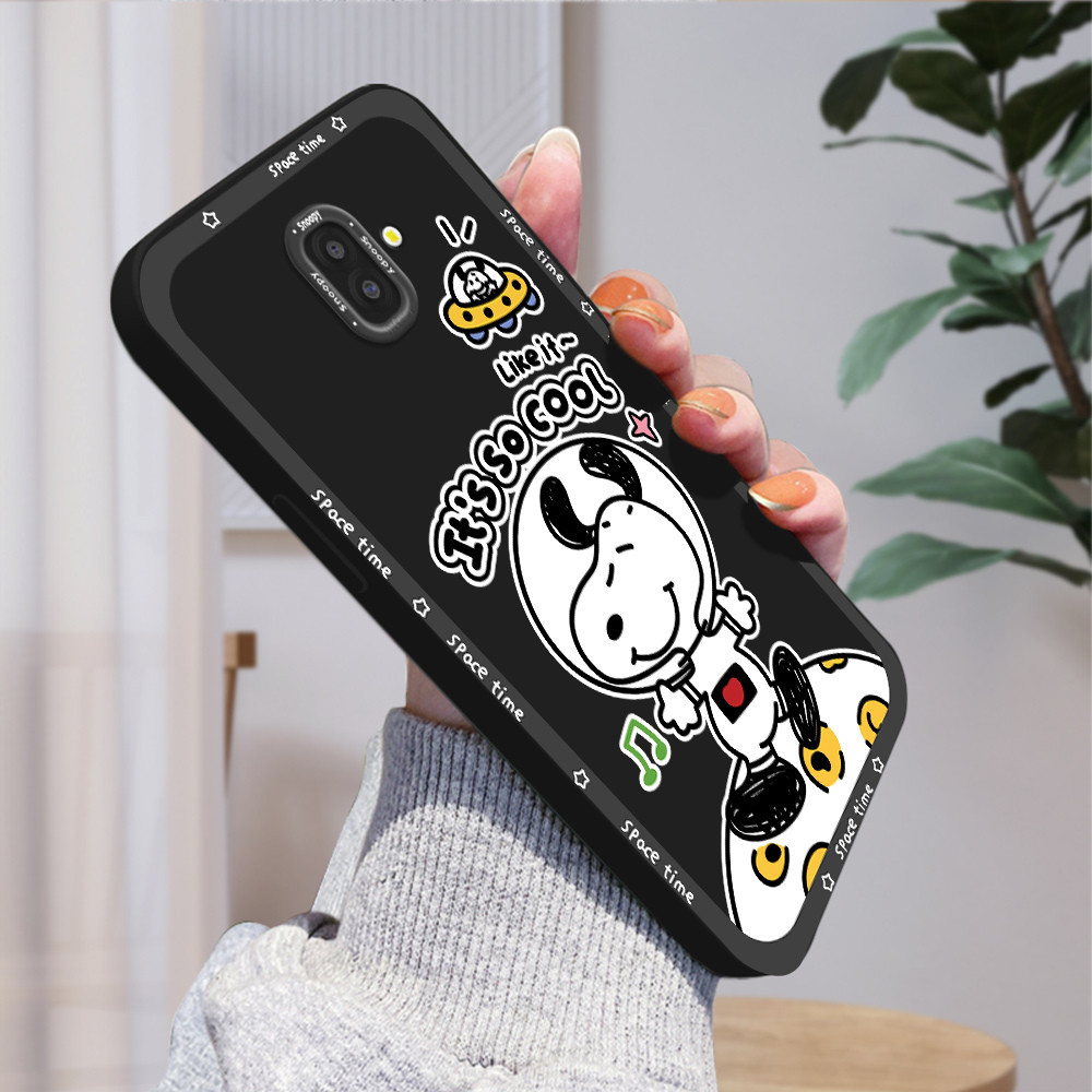 เคสโทรศัพท์มือถือ ซิลิโคนนิ่ม ทรงสี่เหลี่ยม ลายการ์ตูนนักบินอวกาศ สนูปปี้ สําหรับ Samsung Galaxy J4 Plus J6 Plus 2018 J7 J5 Prime J7Pro J7 2015 J7Core