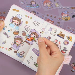 100 ชิ้น การ์ตูนน่ารัก สติกเกอร์ PET ใส Kawaii เครื่องเขียน สติกเกอร์ คู่มือ DIY รูปแบบสร้างสรรค์ สติกเกอร์ อุปกรณ์ตกแต่ง