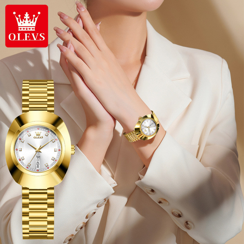 Olevs 7017 นาฬิกาข้อมือควอตซ์แฟชั่น สายแสตนเลสทังสเตน สไตล์ใหม่ (ฟรีกล่องนาฬิกา สวยหรู)