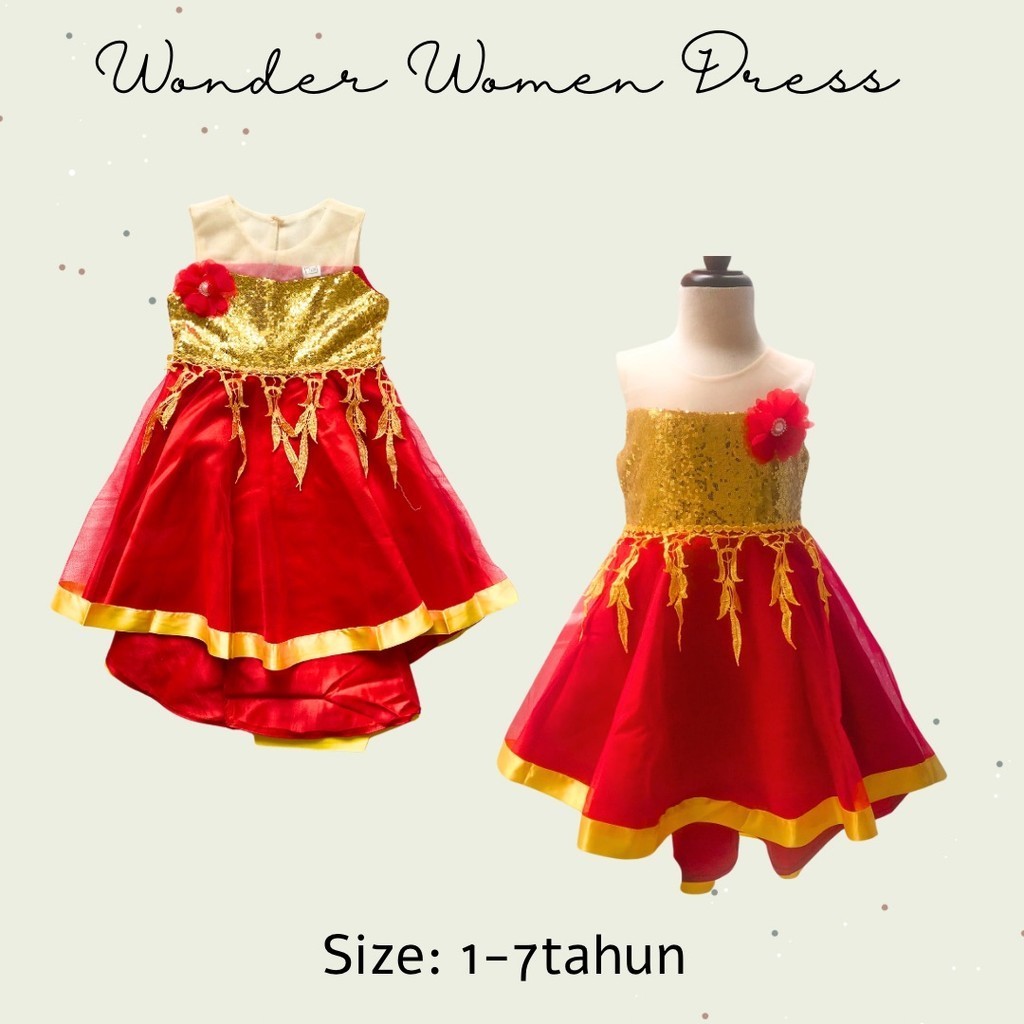 Wonder Woman Sequins Dress / ชุดเดรสปาร์ตี้สาวอสมมาตร