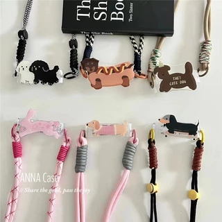 Ins มาแรง 🔥สายห้อยโทรศัพท์🔥สายยาวคล้องคอได้ ลายการ์ตูนอนิเมะ น่ารัก สีชมพู สีม่วง พร้อมสายคล้อง และสายคล้อง สะดวกสายห้อย