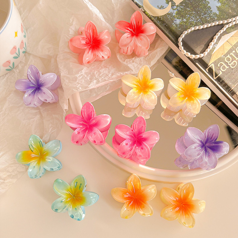 กิ๊บติดผม ลายดอกไม้ สีสันสดใส สไตล์เจ้าหญิง ขนาด 4 ซม. สําหรับผู้หญิง