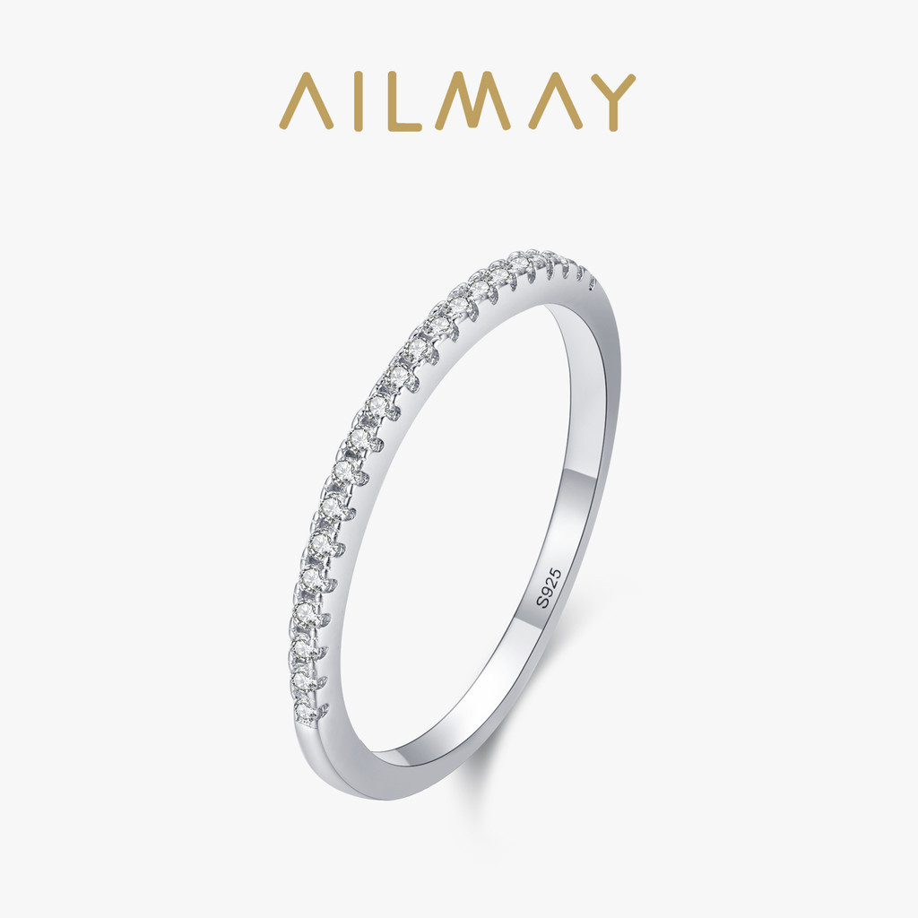Ailmay แหวนเงินสเตอร์ลิง 925 วางซ้อนกันได้ เครื่องประดับแฟชั่น โรแมนติก สําหรับผู้หญิง งานแต่งงาน