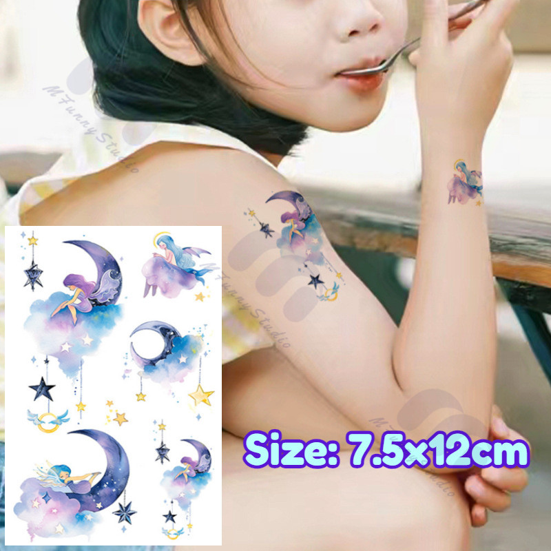【MF Magic Tattoo】สติกเกอร์รอยสัก กึ่งถาวร ขนาดเล็ก กันน้ํา ติดทนนาน สําหรับผู้หญิง