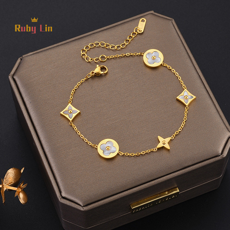 ทับทิม วินเทจ โชคดี สี่ใบโคลเวอร์ สร้อยข้อมือ เสน่ห์ สําหรับผู้หญิง โลหะผสม สร้อยข้อมือ เครื่องประดับ ของขวัญ ดี