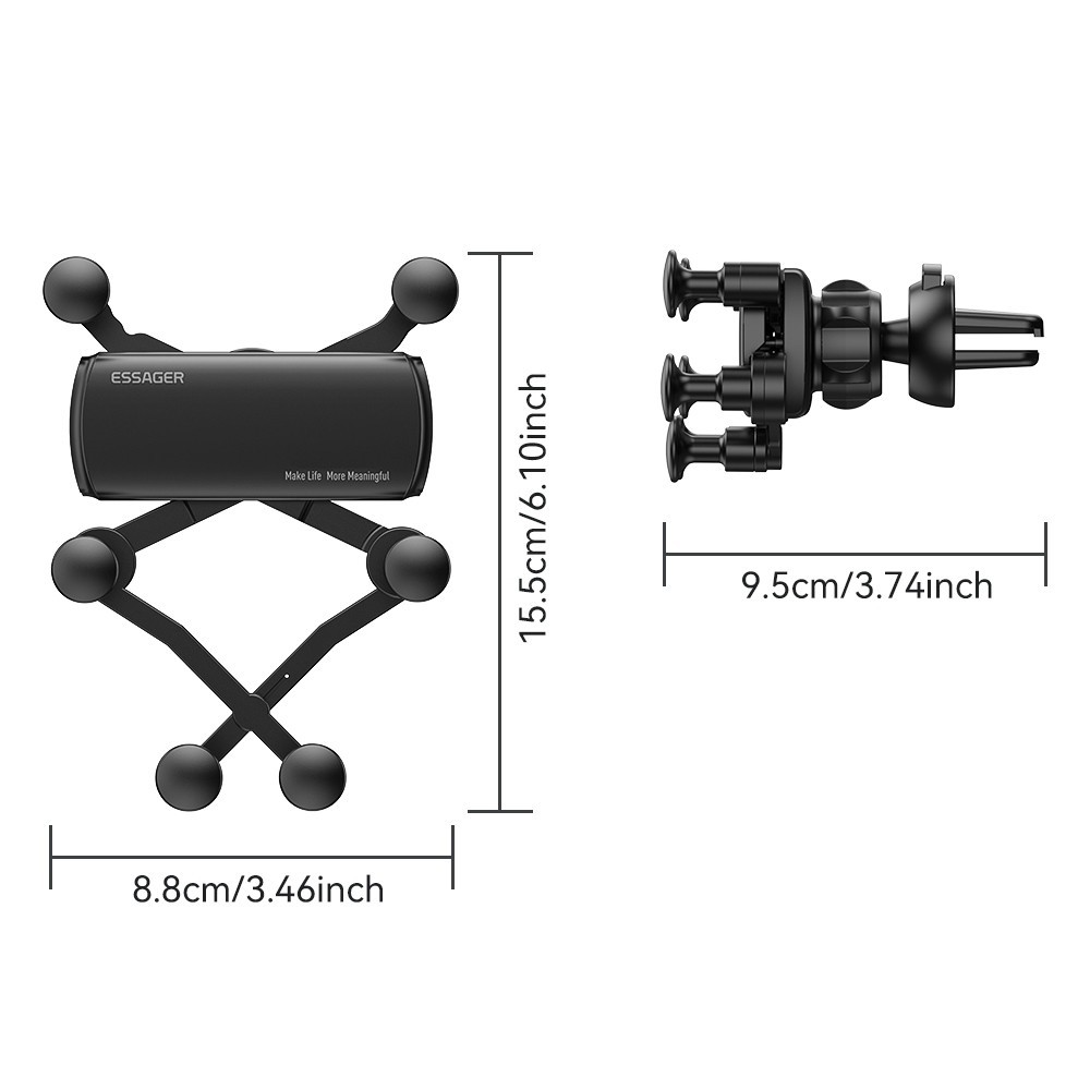 Essager ที่วางโทรศัพท์ในรถขาตั้งในรถแรงโน้มถ่วงช่องแอร์ยืนติดรถยนต์สำหรับ Samsung Xiaomi Huawei โทรศัพท์ - รูปที่ 7