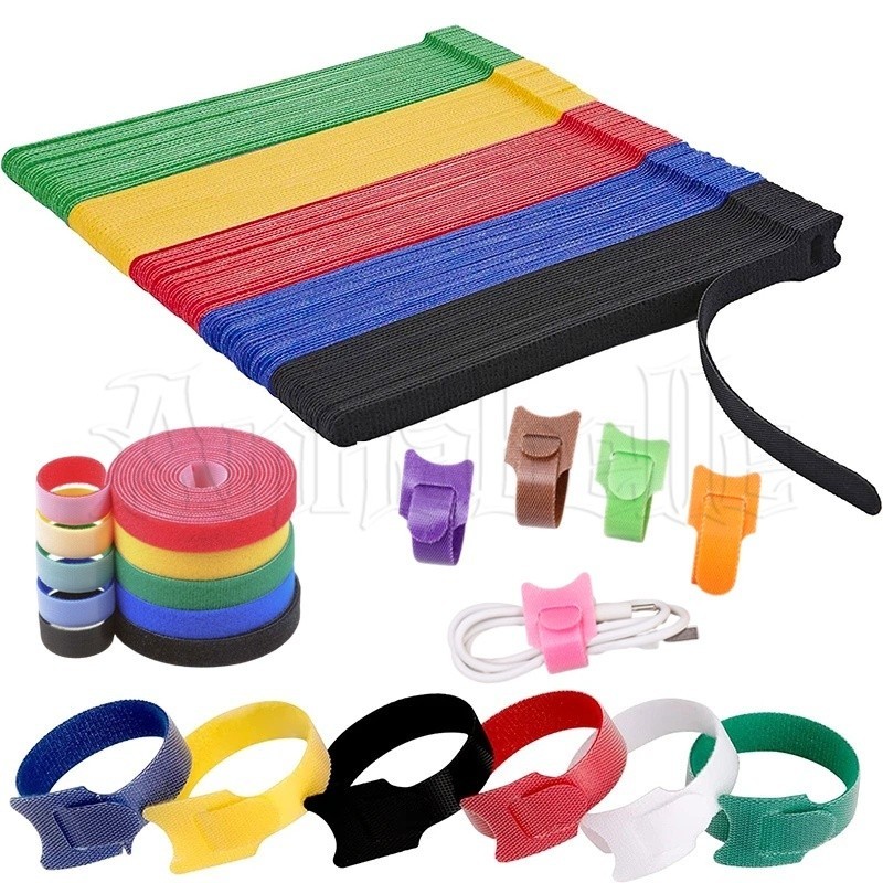 10/20/30 PCS ไนลอนสายผูกยึดสายรัดสายไฟ Winder ปรับนํามาใช ้ ใหม ่ ลวดคลิปป ้ องกันสายเคเบิลข ้ อมูลเทป Home Office Cord Organizer
