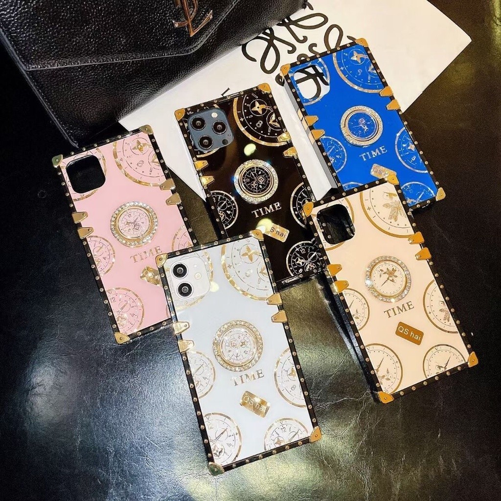 Casing For Huawei P30 Pro P40 Lite Nova 3i 4e 5T 7 7SE 7i Y7A Y6P 2020 Fashion Clock Time Square Phone Case With Bracket