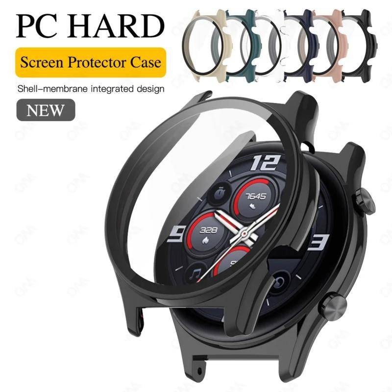 Honor GS4 GS3 WatchGS4 WatchGS3 Hard PC + 9D ฟิล์มกระจกนิรภัยนาฬิกาสําหรับ Honor Watch GS 4 3 Anti-Fingerprints Anti Scratch นาฬิกากันชนป้องกันหน้าจอ