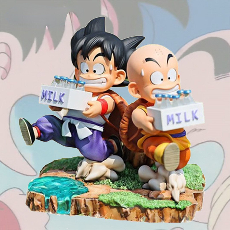 โมเดลฟิกเกอร์ PVC อนิเมะดราก้อนบอล Son Goku and Krillin ขนาด 15 ซม. ของเล่นสําหรับเด็ก