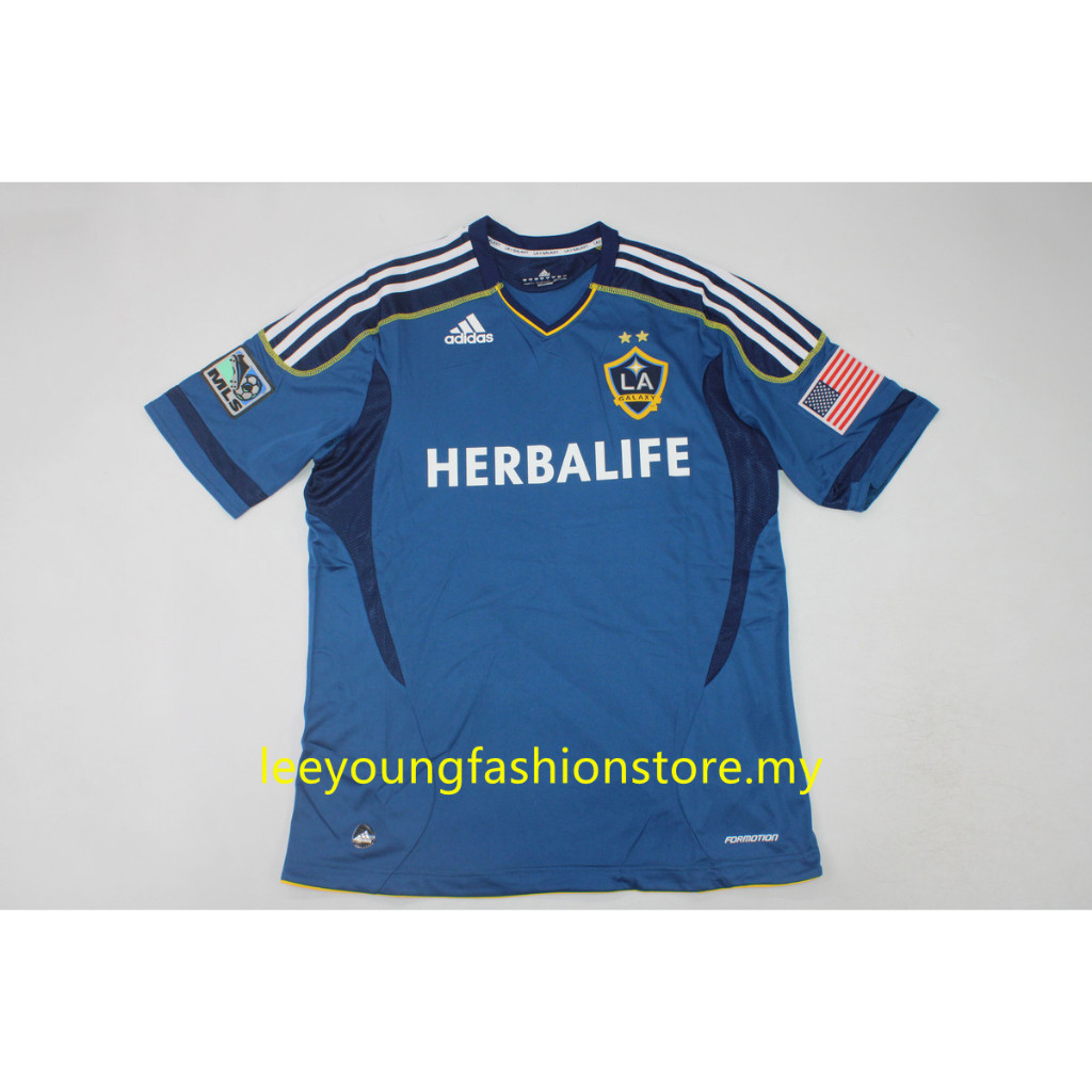 เสื้อกีฬาแขนสั้น ลายทีมชาติฟุตบอล LA Galaxy Away 11-12 ชุดเยือน #BECKHAM