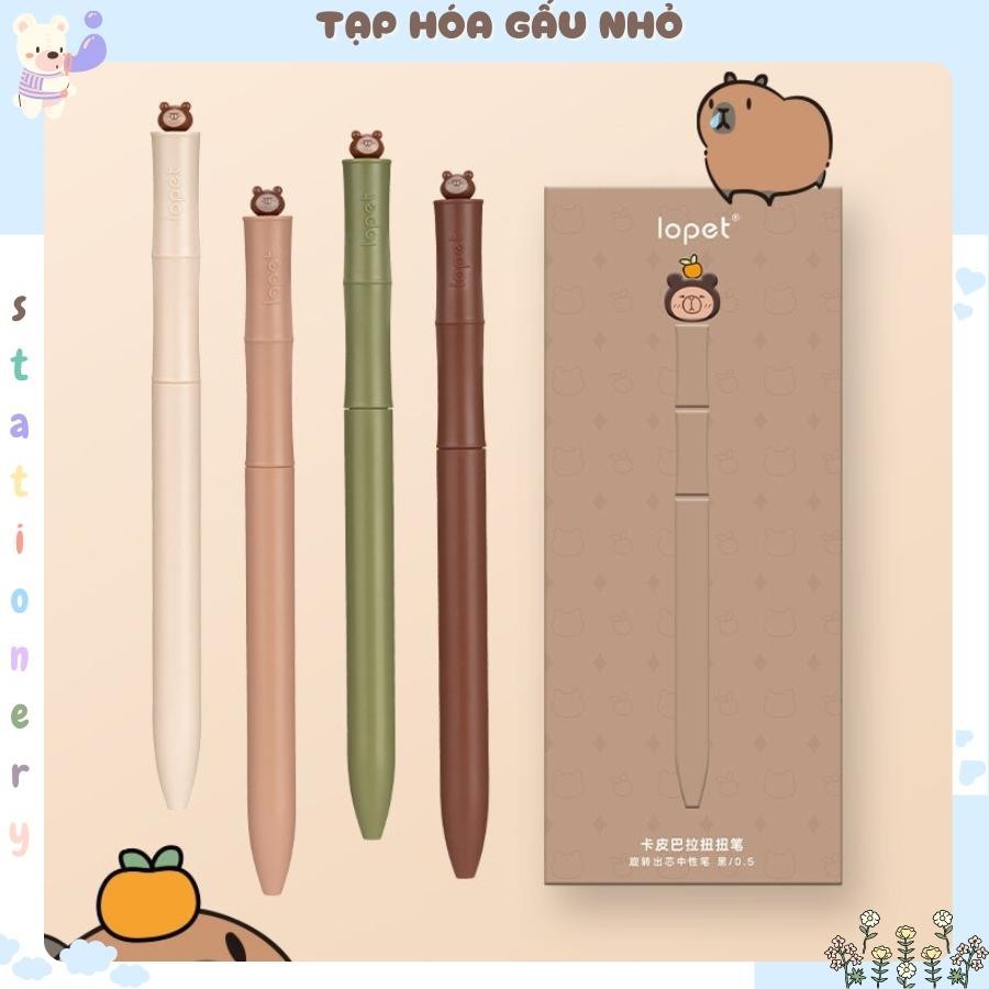 Lopet Capybara 1349 ปากกาเจลหมุนได้หมึกสีดํา 0.5mm[taphoagaunho]