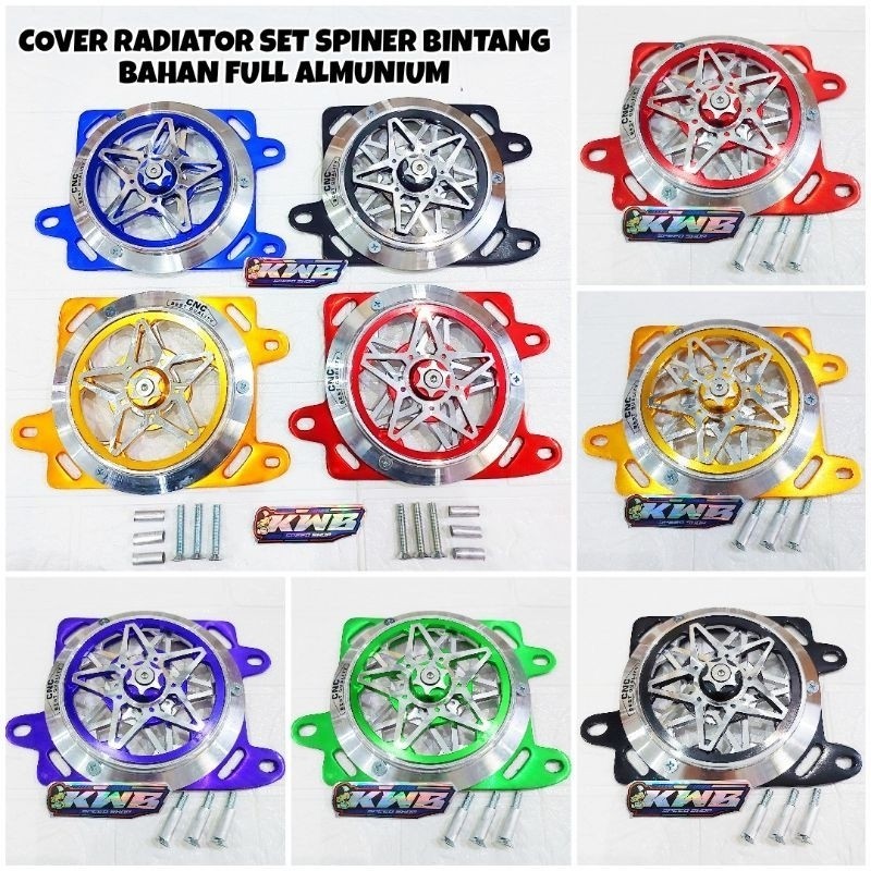 ชุดฝาครอบหม้อน้ํา Spinner star honda Vario 125 Vario 150 / pcx 150 / adv 150 วัสดุอลูมิเนียมเต็ม ฟรี น็อตบูช