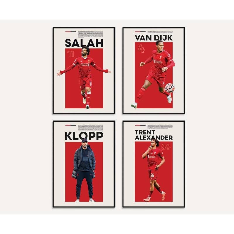 สติกเกอร์ติดผนัง พิมพ์ลาย Liverpool สําหรับตกแต่งบ้าน | ซาลาห์ | Luis Diaz | Virgil | โปสเตอร์ผ้าใบ พิมพ์ลายนักฟุตบอล KLOPP