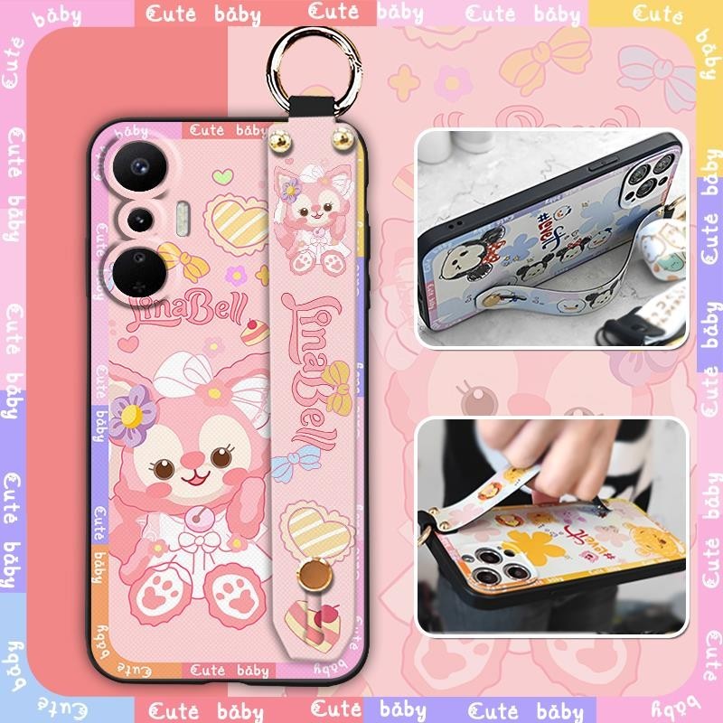 Cartoon Waterproof Phone Case For infinix X6827/HOT20S/Free Fire/Neon Edition protective Wrist Strap Lanyard Back Cover