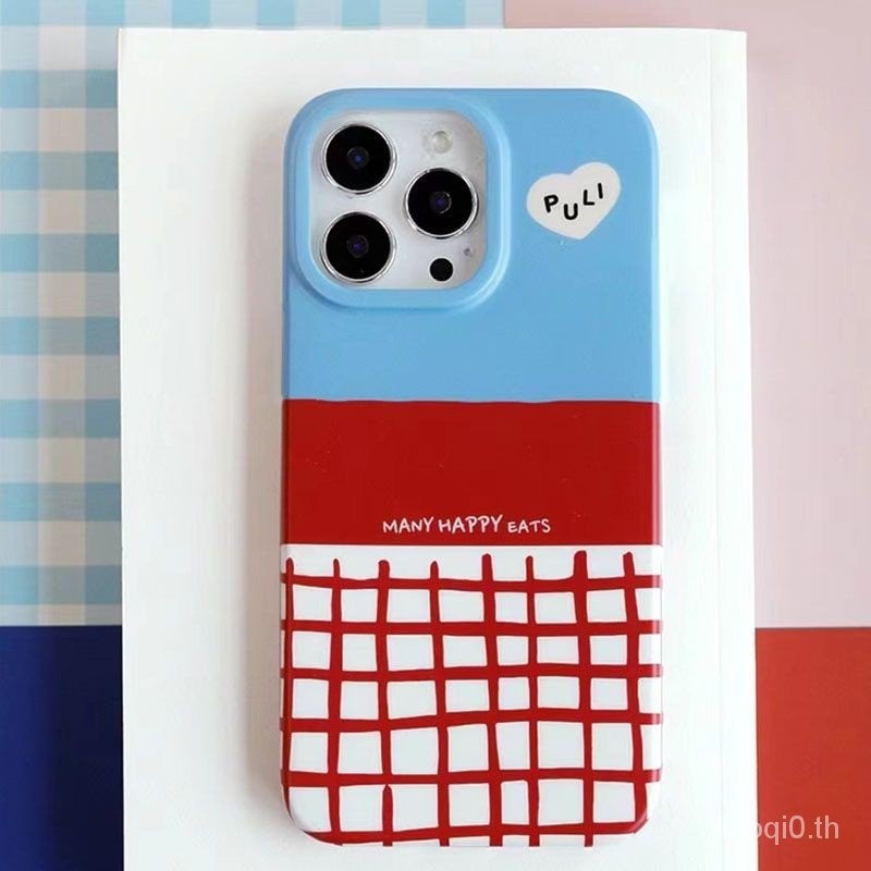 เคสโทรศัพท์มือถือแบบแข็ง ลายกราฟฟิตี้ ตาราง รูขนาดใหญ่ หลากสี สําหรับ iPhone 7 8 Plus x xs xr xsmax 11 12 13 14 15 pro max T8AA
