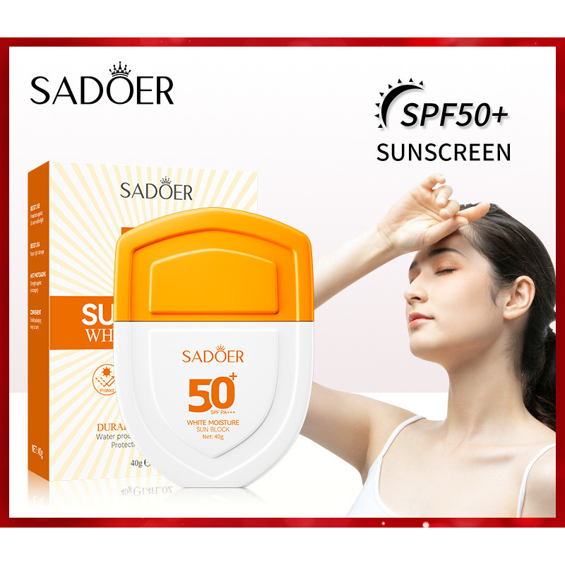 ครีมกันแดด SADOER SPF50+ กันน้ํา กันเหงื่อ ให้ความชุ่มชื้น 40 กรัม