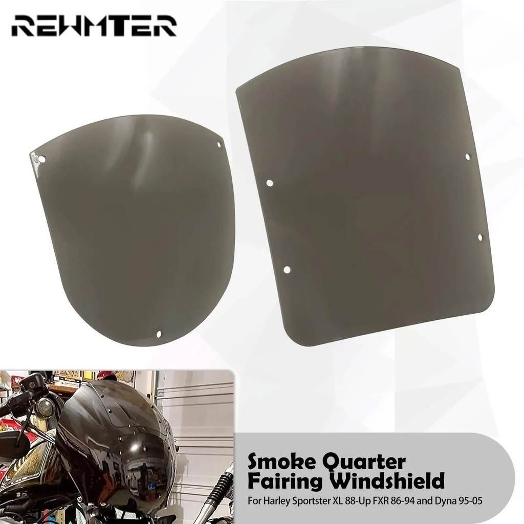 RW Motorcycle Windshield Quarter Fairing Wind Screen Protector Smoke/Clear For Harley Sportster XL 883 1200 Roadster Dyn