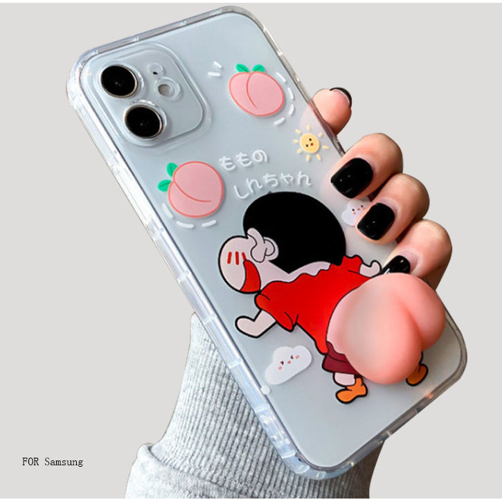 เคสโทรศัพท์มือถือแบบนิ่ม ใส ลายการ์ตูนชินจัง 3D สําหรับ Samsung A16 A06 A56 A55 A54 A35 A15 A05 A05S A53 A52 A33 5G A34 A13 A14 4G 5G case cute