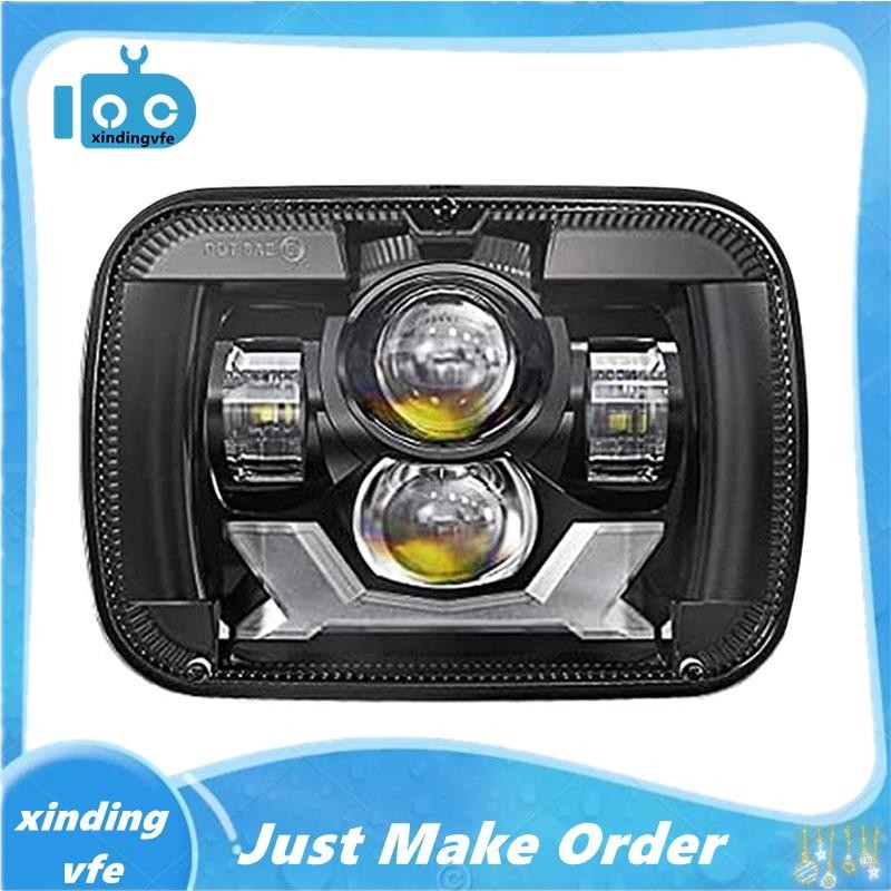 ^Star^ ไฟหน้า ไฟเลี้ยว LED 85W DOT H6054 5X7 7X6 DRL Hi/Low สําหรับ Jeep XJ Ford GMC สีดํา