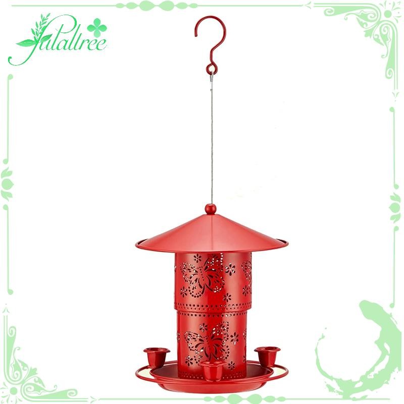 fulaltree Outdoor Hanging Metal Double Layer Bird Feeder Bird Water Feeder Anti-Squirrel