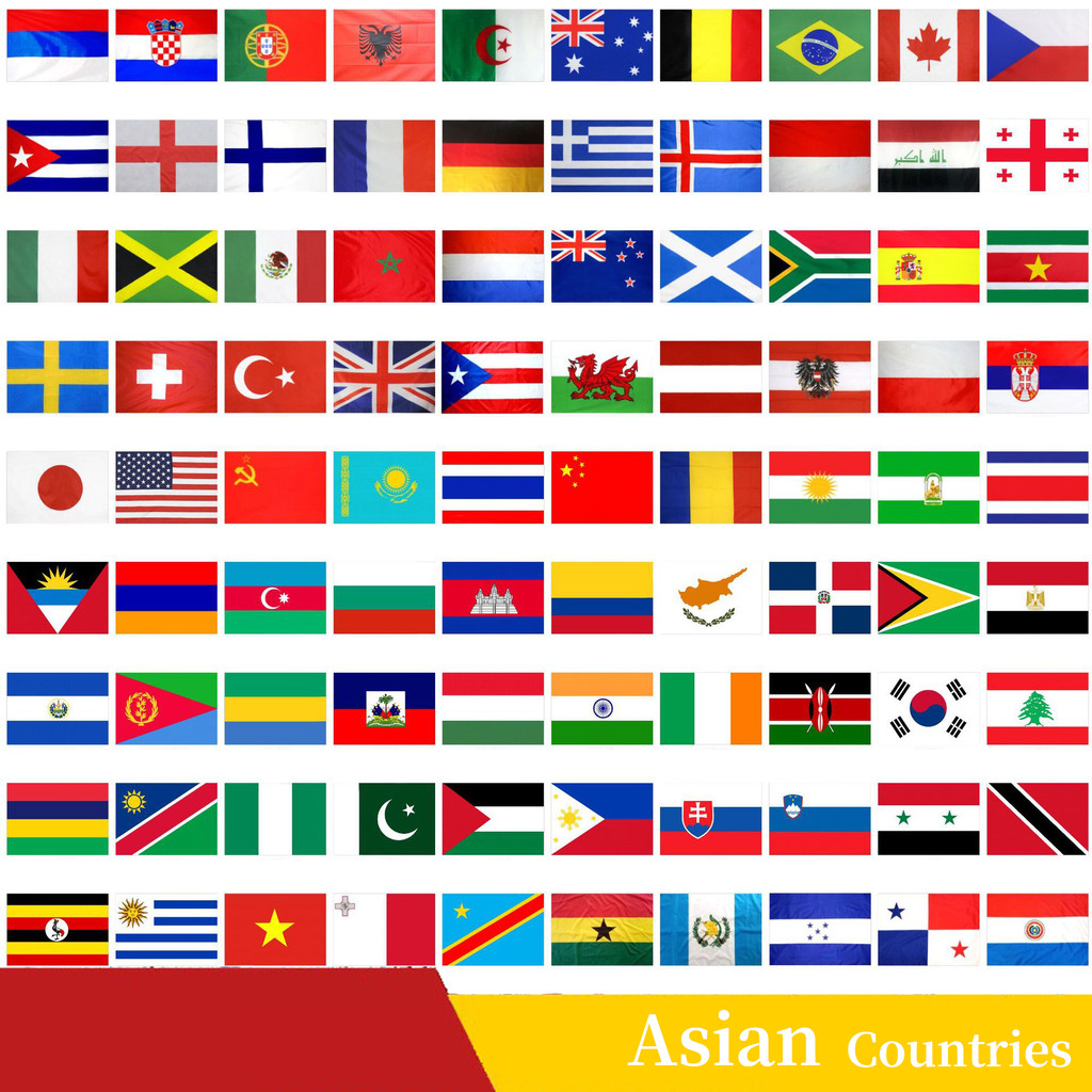 Asian Countries Flags Small HandHeld Flag All Asian Country Small Asia Flag Thailand,Laos,Japan,Paki