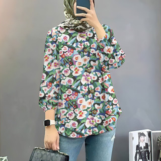 2024 Baju Raya Vintage ดอกไม้ Muslimah เสื้อ Baju Muslimah เ…