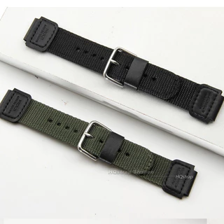 18 มม.สายไนลอนสําหรับ G-SHOCK AE-1200WH/SGW-300/AQ-S810W สายผ้าใบสร้อยข้อมือนูน