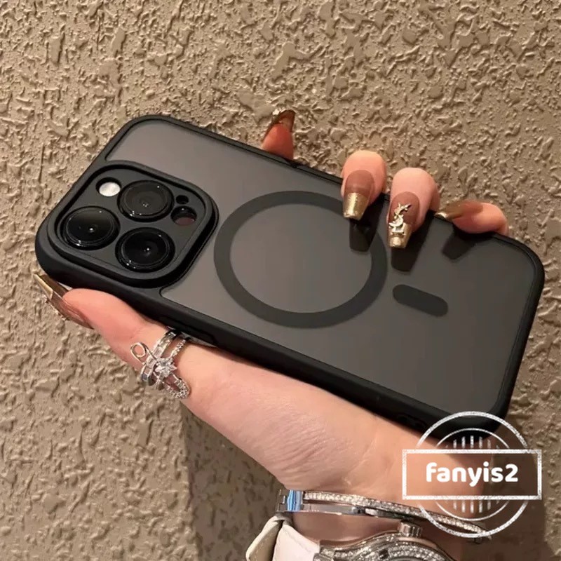 เข้ากันได้กับ iPhone 16 15 14 13 11 12 Pro Max X Xr Xs Max 8 Plus INS Simple โปร่งใสแม่เหล็กดึงดูดเคสโทรศัพท์ Anti Drop กันกระแทกฝาครอบป้องกัน