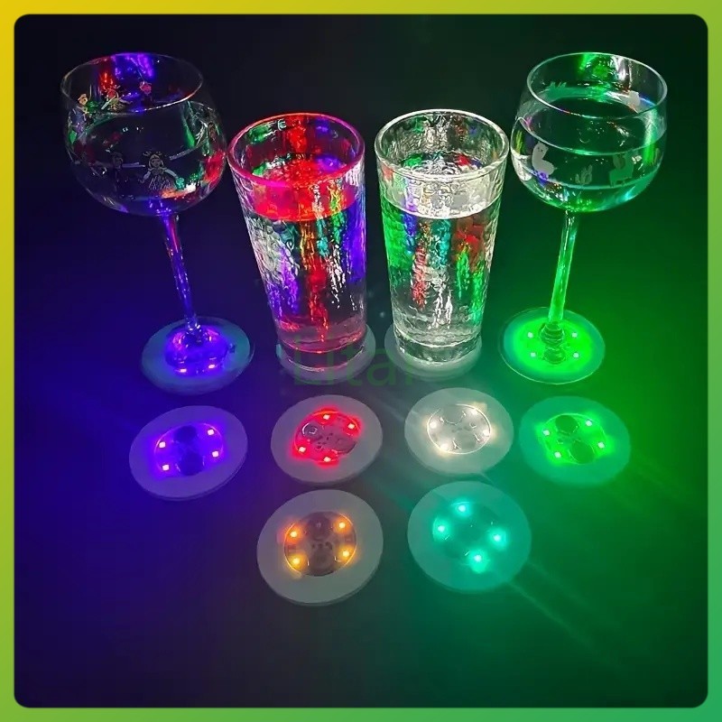 litai ที่รองแก้ว LED เรืองแสง ที่รองแก้วเครื่องดื่มเรืองแสง ที่รองแก้ว LED หลากสี ที่รองแก้วไฟสร้างบรรยากาศ