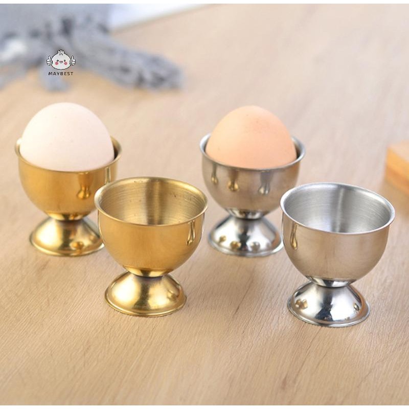 {maybest} ถ้วยไข่ต้มสแตนเลส Stand Rack ที่วางไข่ ที่วางไข่ อุปกรณ์ทําอาหาร {TH}
