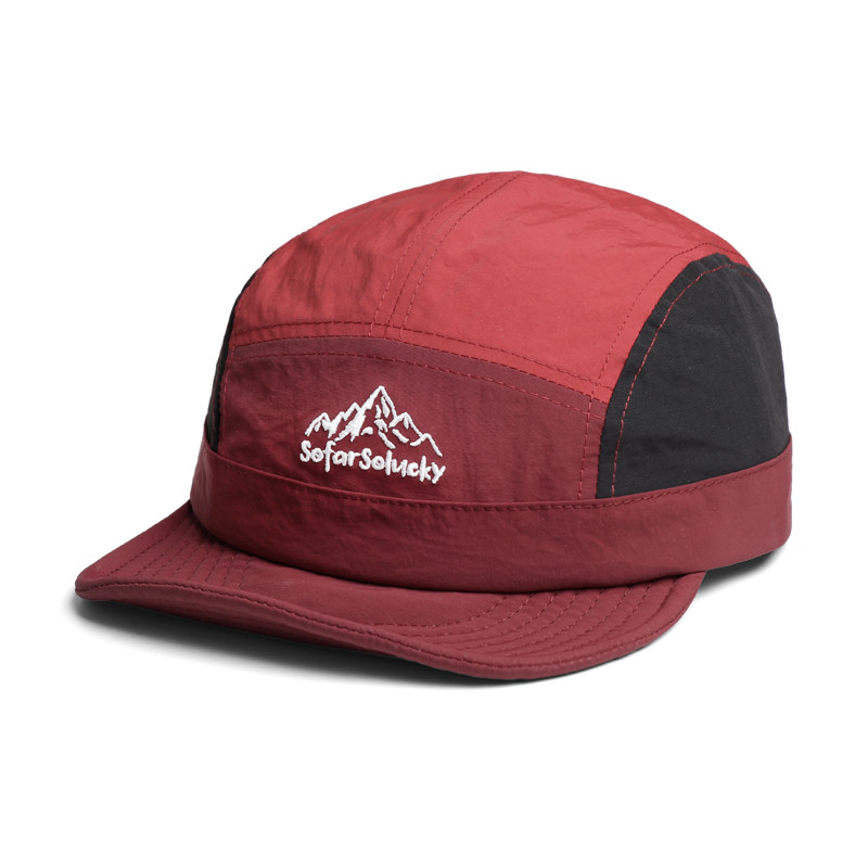 สไตล์ญี่ปุ่นย้อนยุคหมวกปีกสั้นผู้ชายฤดูร้อนแห้งเร็วจดหมายปักสีจับคู่ถนนม่านบังแดดกลางแจ้งหมวกเบสบอลปีกแบน - รูปที่ 6