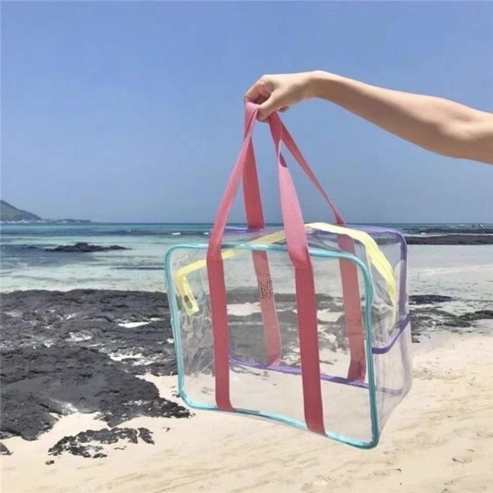 Perneaky กระเป๋าชายหาด, กระเป๋าเยลลี่ใส PVC กันน้ํา, ขายร้อนโปร่งใสกระเป๋าสะพายความจุขนาดใหญ่กลางแจ้ง