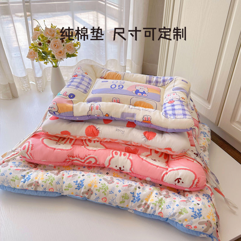 เสื่อที่นอน ผ้าฝ้ายแท้ ซักได้ สําหรับสัตว์เลี้ยง สุนัข แมว สี่ฤดู