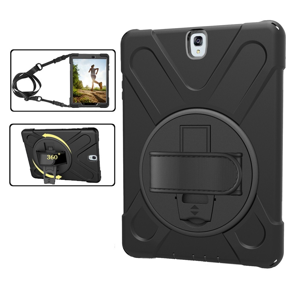 เคสซิลิโคน PC กันกระแทก พร้อมสายคล้องไหล่ 2 in 1 สําหรับ Samsung Galaxy Tab S3 9.7 นิ้ว SM-T820 SM-T825