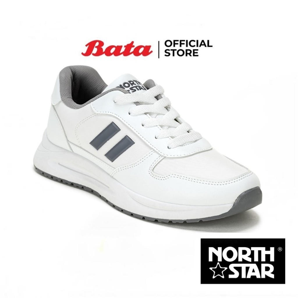 Bata บาจา by Nort Star รองเท้าผ้าใบสนีคเกอร์ แบบผูกเชือก ลำลอง ดีไซน์เท่ห์ สวมใส่งาย สำหรับผู้หญิง สีดำ 5206084 สีขาว 5201084