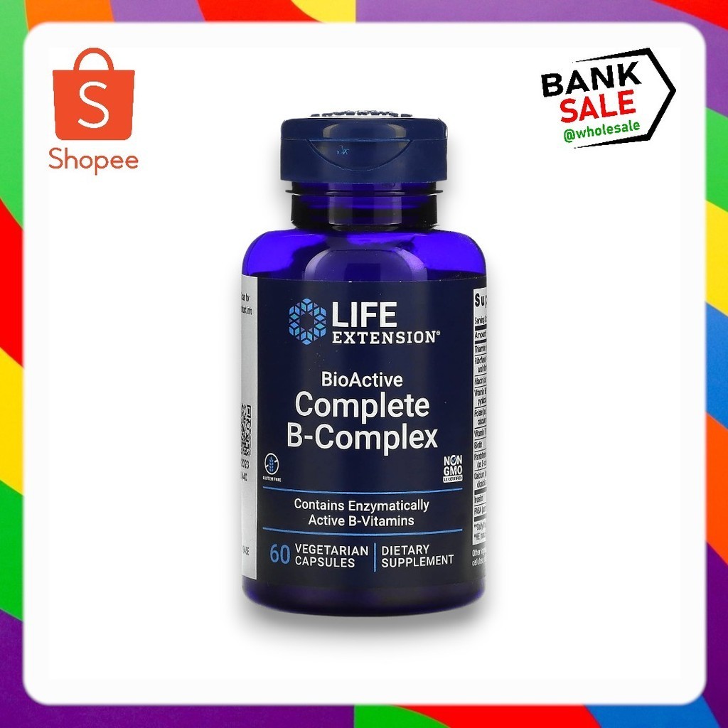 Life Extension, ไบโอแอคทีฟ คอมพลีท B-คอมเพล็กซ์ บรรจุ 60 แคปซูลมังสวิรัติ