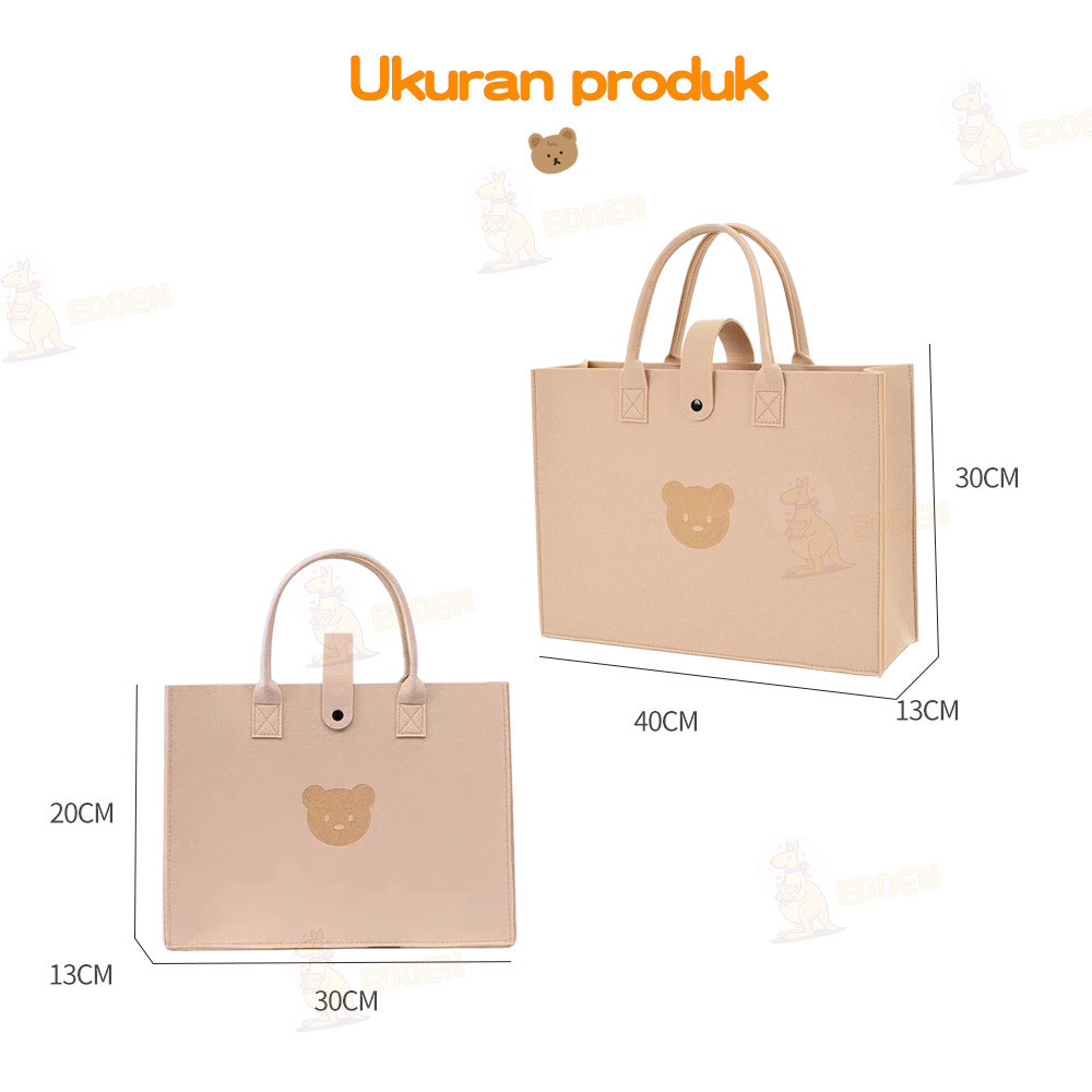 EDDEN BEAR TOTE BAG MULTIPURPOSE HAMPERS BAG CARRY BAG สําหรับ AESTHETIC GIFTS