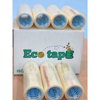 Pigbox4มีเทปจ้า - เทปใส เทปน้ำตาล [72ม้วน] ยาว 100หลา กว้าง 2นิ้ว  Eco Tape ยกลัง