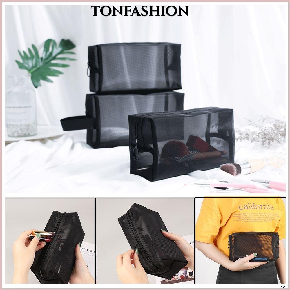 Tonfashion กระเป๋าเครื่องสําอาง กระเป๋าตาข่าย สําหรับตั้งแคมป์