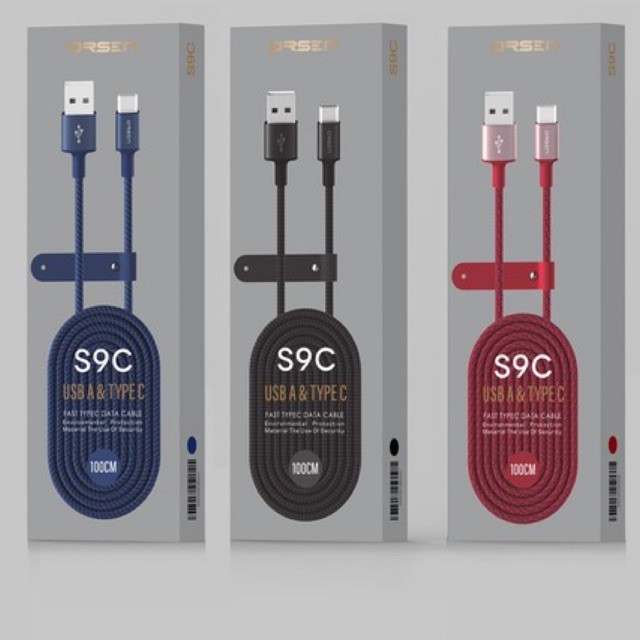 สายชาร์จ Eloop S9 / S9L / S9M / S9C USB Data Cable 2.1A สายถัก ไนล่อน สำหรับ iOS / Micro / Type-C